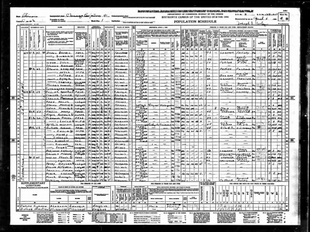 1940 Royal Pleasant census entry